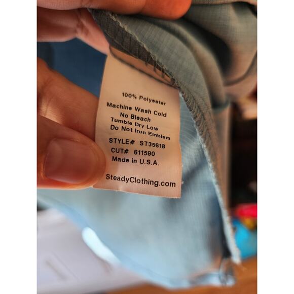 Steady Bowling Rockabilly MCM Martini Mad Men Blue Gray Shirt Size XL - Picture 4 of 5